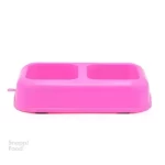 ظرف غذای پلاستیکی سگ و گربه خردلی - ظرف آب و غذا مناسب سگ و گربه، جنس پلاستیک مقاوم، پایه ضد سر...
