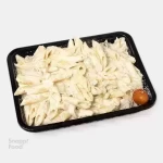 پاستا شف - 350 گرم پنه، 40 گرم گوشت گوساله، 120 گرم سینه مرغ، سس شیر و...