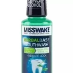 دهانشویه گیاهی میسویک Misswake مدل Herbal Base حجم 400 میلی لیتر - سدیم فلوراید (1000 ppm)، عصاره میخک و عصاره لوندر و عصاره اک...