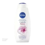 شامپو بدن نیوآ Nivea مدل Care And Relax 750 میلی لیتر - مناسب انواع پوست، حاوی گل ختمی، خوشبو کننده بدن، پاکسازی پوس...