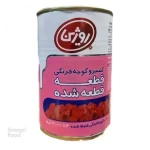 کنسرو گوجه فرنگی قطعه قطعه شده روژین ۴۱۰ گرم - کنسرو در آب گوجه فرنگی غلیظ شده 