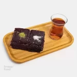 شیرینی کیک براونی یک کیلوگرم (14 عدد) - اسفنج کره ای شکلاتی، روکش شکلات ذوب شده