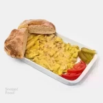فیلادلفیا یک پرس - 100 گرم فیله مرغ، قارچ، پیاز، سس سیر، ادویه مخصوص ساساری، پن...